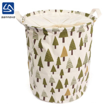 Custom foldable fabric round basket bag laundry bag for home use